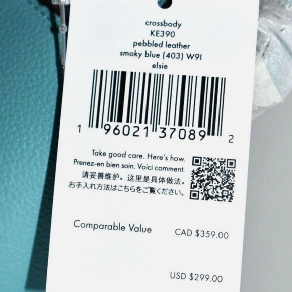 Kate Spade Elsie Pebbled Leather Crossbody in Smoky Blue REDUCED/ PRICE FIRM - Picture 6 of 7